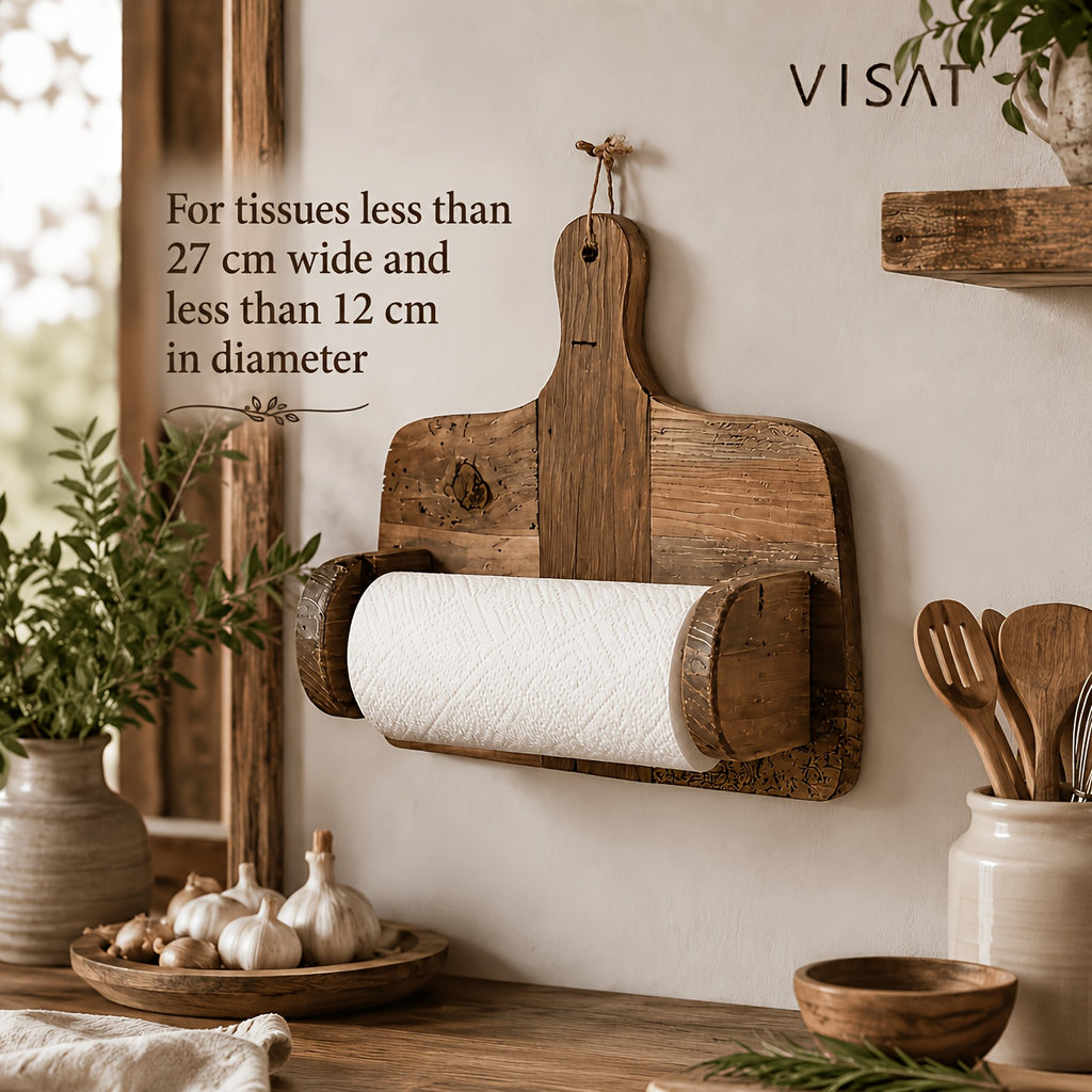 Premium Adjustable Home Storage Rack – durable multi-purpose storage, Vintage Wooden Paper Towel Holder with Storage Shelf Solid Wood Kitchen Roll Rack and, designed for American homes, daily convenience and practical gifting