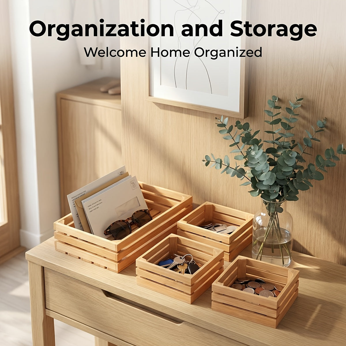 Space-Saving Adjustable Home Storage Rack – durable multi-purpose storage, Bamboo Storage Bins Set Multi-Size Kitchen Pantry Organizer Multi-Functional Storage Boxes for Home Organization, designed for American homes, daily convenience and practical