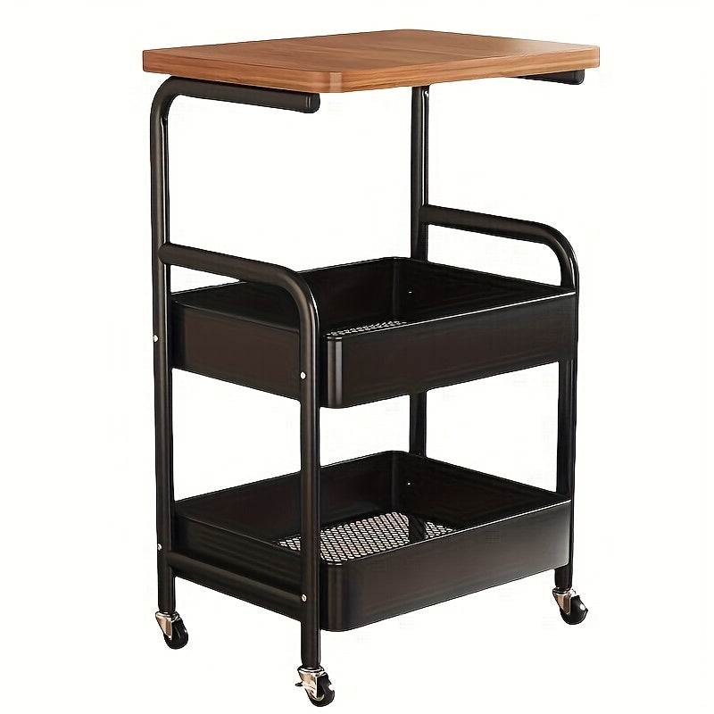 Modern Adjustable Home Storage Rack – durable multi-purpose storage, Three-tier Storage Rack Multi-functional Rolling Trolley with Desktop Silent Casters for Easy Movement Suitable, designed for American homes, daily convenience and practical gifting
