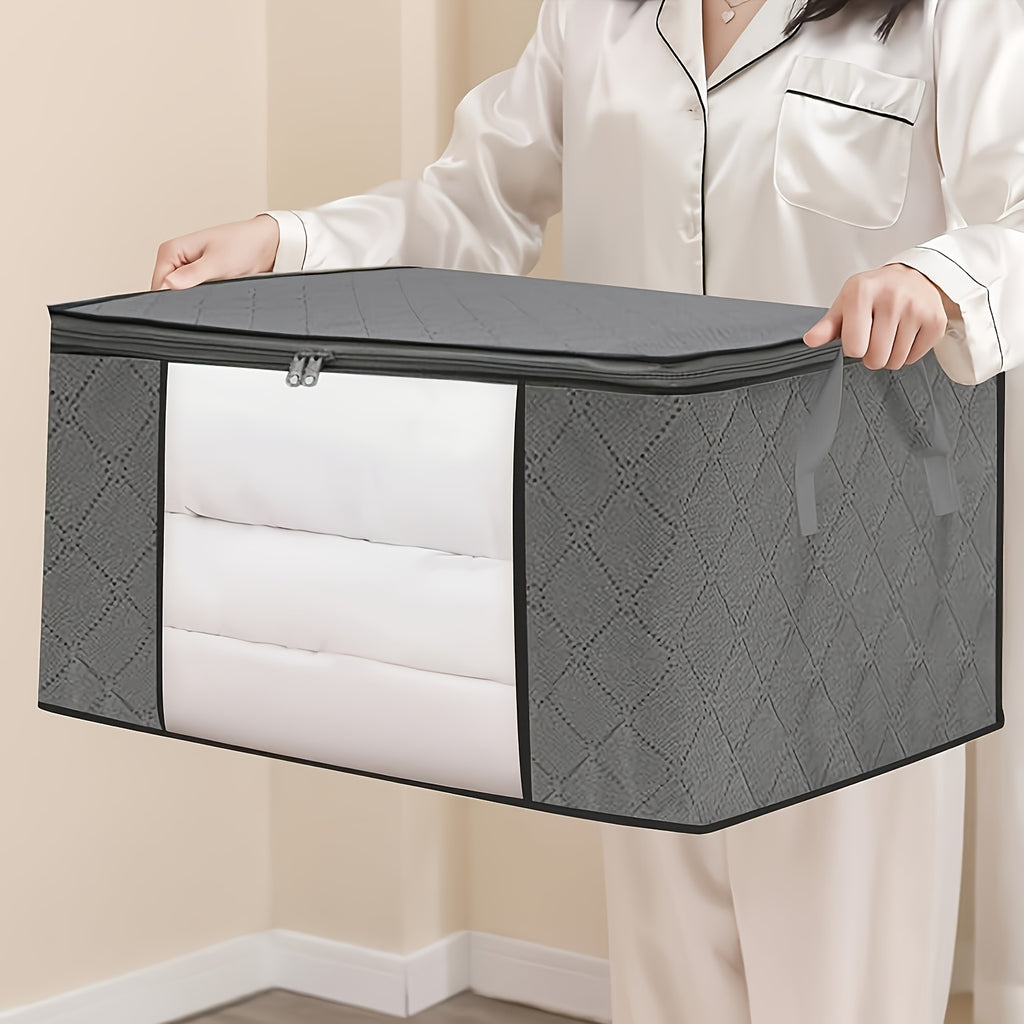 Space-Saving 3pcs Stackable Home Storage Bins – portable space-saving storage, 3pcs Set of Clothing Storage Bags Foldable Blanket Storage Bags Storage Containers for Organizing, designed for American homes, daily convenience and practical gifting