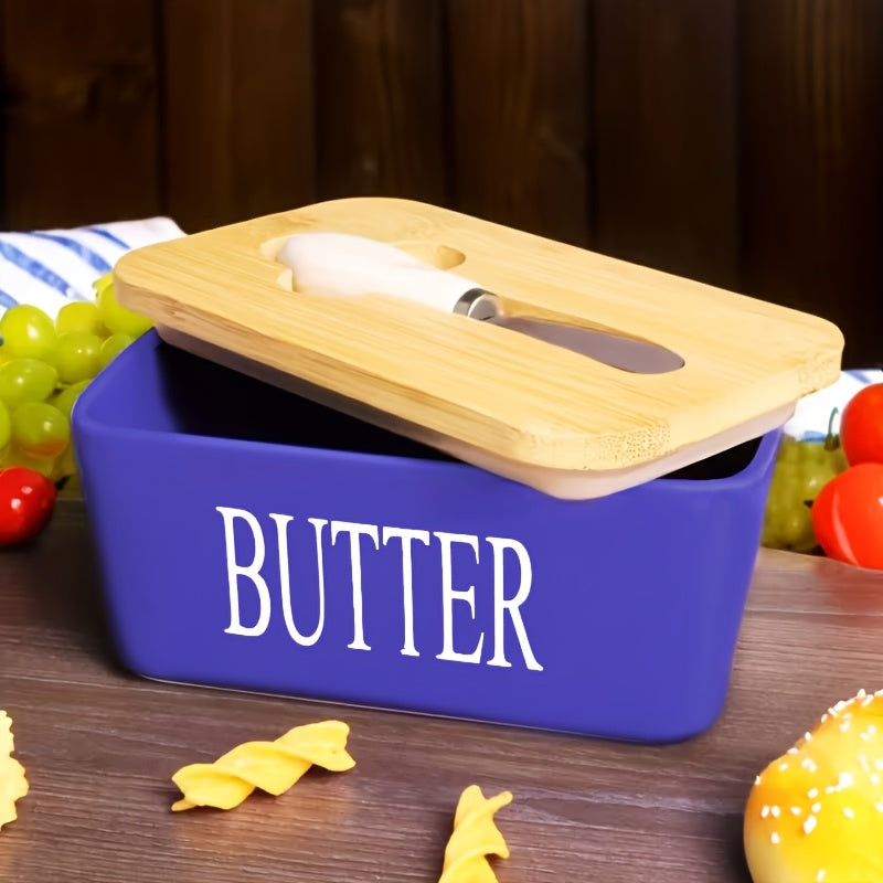 Kitchen Tools – covered refrigerator storage, 1pc Luxury Large Butter Dish with Lid - Ceramic Coun