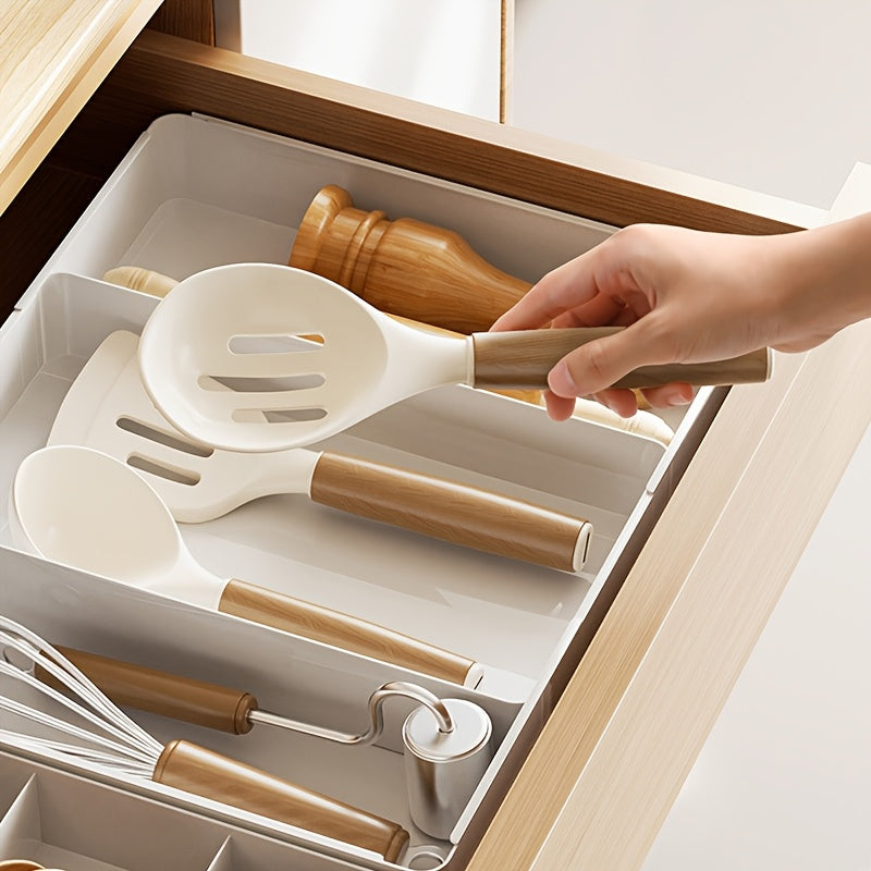 Heavy-Duty Stackable Storage Drawer – smooth-access cabinet organization, Adjustable Kitchen Utensil Tray with Expandable Drawer Organizer Ideal for Forks Spoons Knives And, designed for American homes, daily convenience and practical gifting