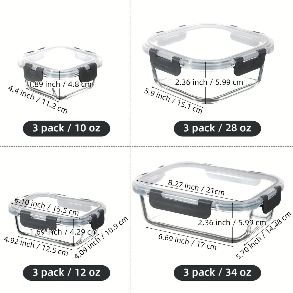 Smart 24pcs Glass Meal Prep Container Set – leak-resistant reusable meal prep, 24pcs 12 Lids 12 Glass Bowl Borosilicate Glass Food Storage Containers with Airtight Lids, designed for American homes, daily convenience and practical gifting