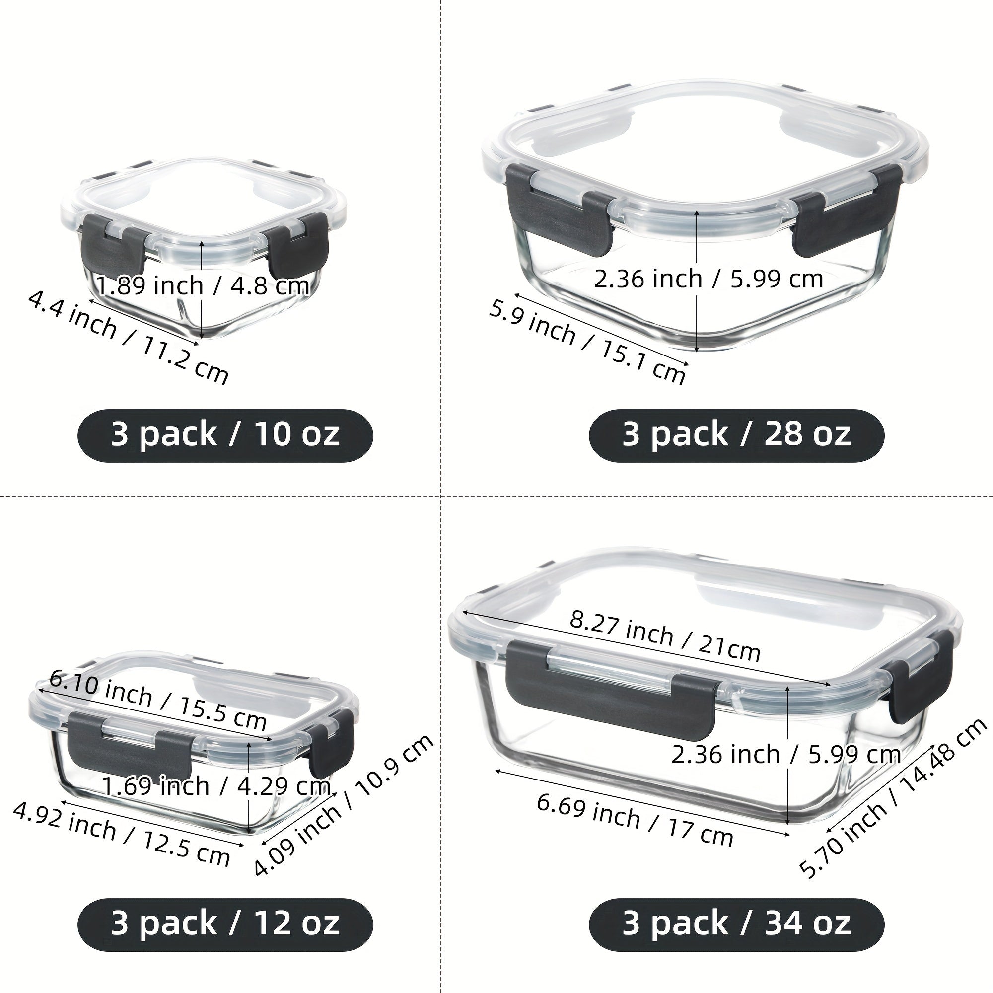 Smart 24pcs Glass Meal Prep Container Set – leak-resistant reusable meal prep, 24pcs 12 Lids 12 Glass Bowl Borosilicate Glass Food Storage Containers with Airtight Lids, designed for American homes, daily convenience and practical gifting