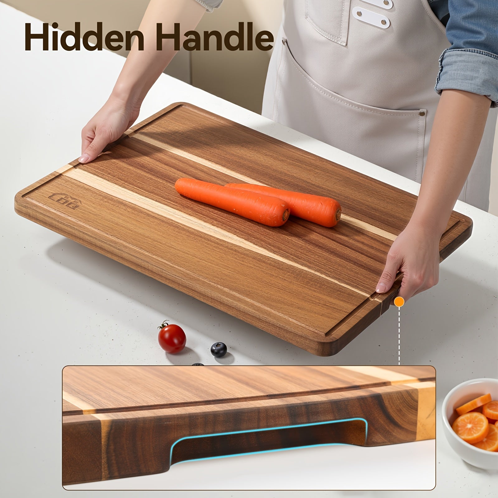 Heavy-Duty Kitchen Cutting Board – durable food prep and serving, XXL Acacia Cutting Board - Durable Wooden Chopping Board Extra Large Charcuterie Cheese Serving, designed for American homes, daily convenience and practical gifting