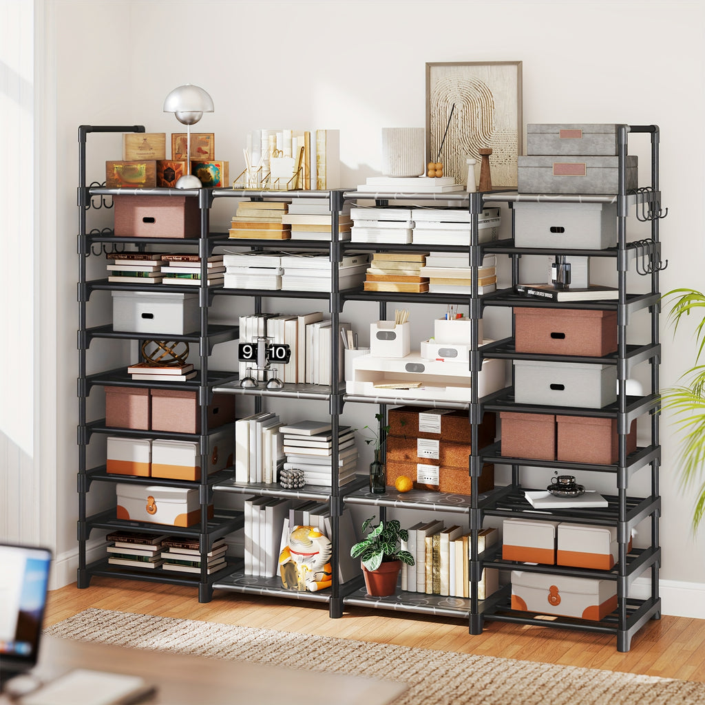 Easy-Access Adjustable Home Storage Rack – durable multi-purpose storage, Bookshelf Office- Shoe Organizer Rack Stackable Storage And Organization Shelves Freestanding Space Saver for, designed for American homes, daily convenience and practical gift