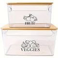 Easy-Access Kitchen Cookware Set – versatile meal preparation, 2-Set Transparent PE Clear Stackable Potato Onion Storage Container with Bamboo Lid Suitable for, designed for American homes, daily convenience and practical gifting