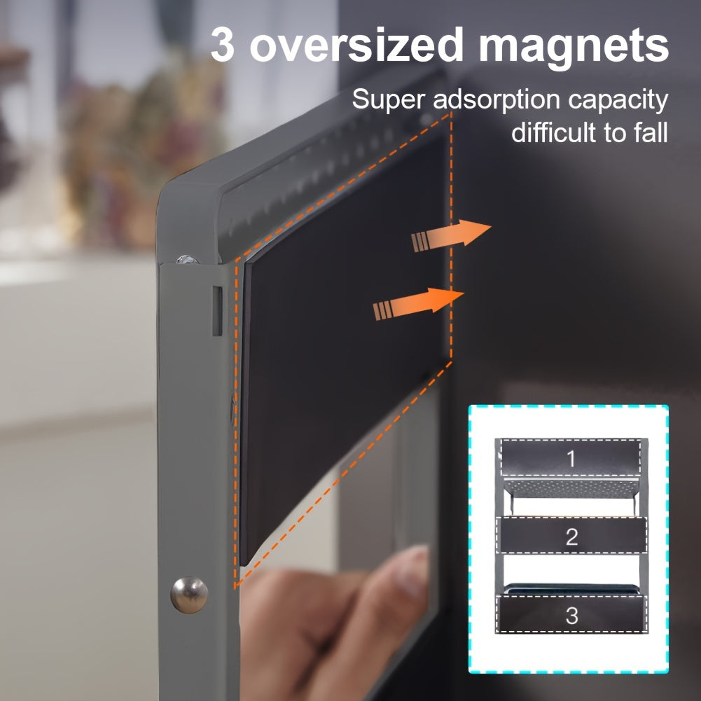 Magnetic Fridge Organizer Spice Rack With Paper Towel Holder And 5 Extra Hooks | 4 Tier Magnet Refrigerator Shelf In Kitchen