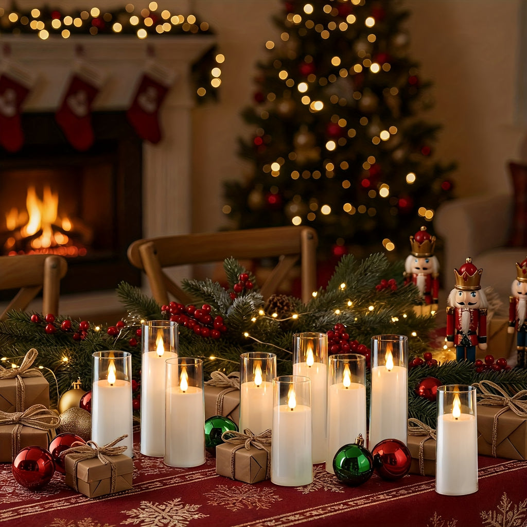 Smart 5/9pcs Decorative Home Lighting – warm functional room lighting, 5 9pcs Pure White Flameless Candles Battery-operated Candles With Remote Control And Timer Flickering, designed for American homes, daily convenience and practical gifting