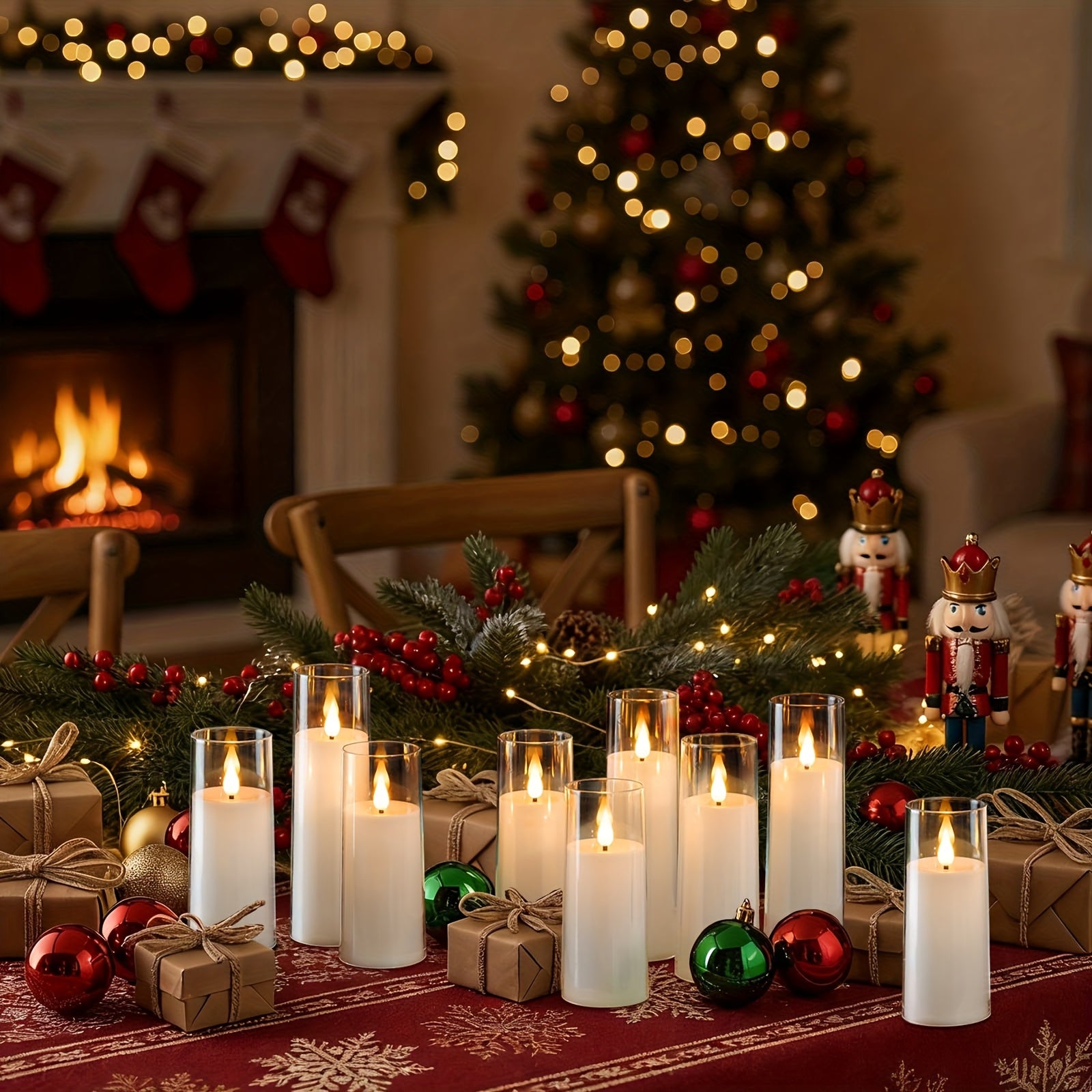 Smart 5/9pcs Decorative Home Lighting – warm functional room lighting, 5 9pcs Pure White Flameless Candles Battery-operated Candles With Remote Control And Timer Flickering, designed for American homes, daily convenience and practical gifting