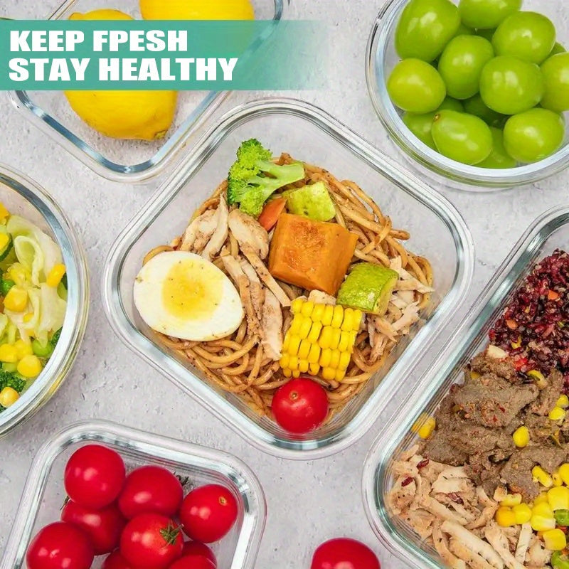 16pcs Sealed Glass Food Storage Containers, Lunch Boxes, Microwave Ovens, Ovens - Perfect for Salads, Fruits, Vegetables, And Sandwiches, Lunch Boxes | Sealed Storage | Durable Glass, Food Storage Containers (8 Lids And 8 Containers)