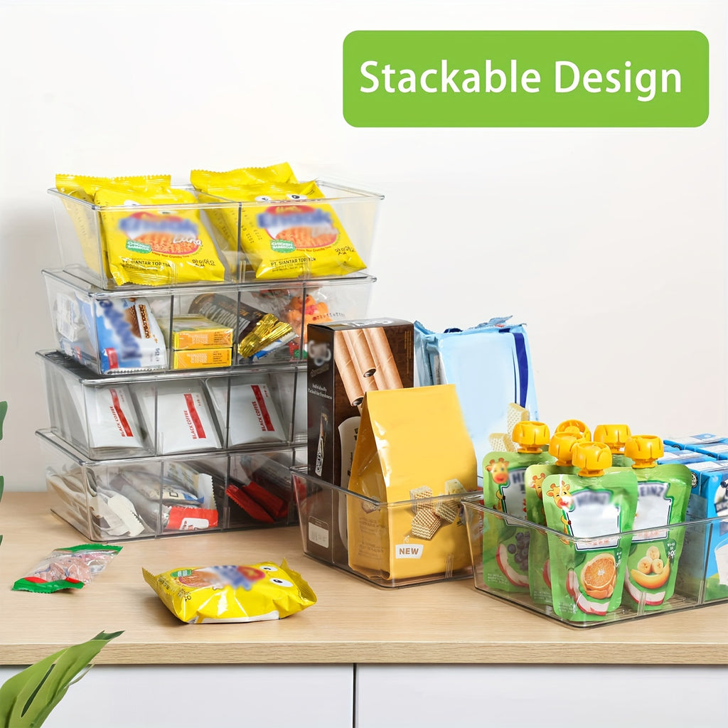 Modern Refrigerator Storage Organizer – easy-access fridge organization, 6 Packs Snack Organizers Pantry Organizer And Storage Clear Food Storage Organizer Bins Plastic, designed for American homes, daily convenience and practical gifting