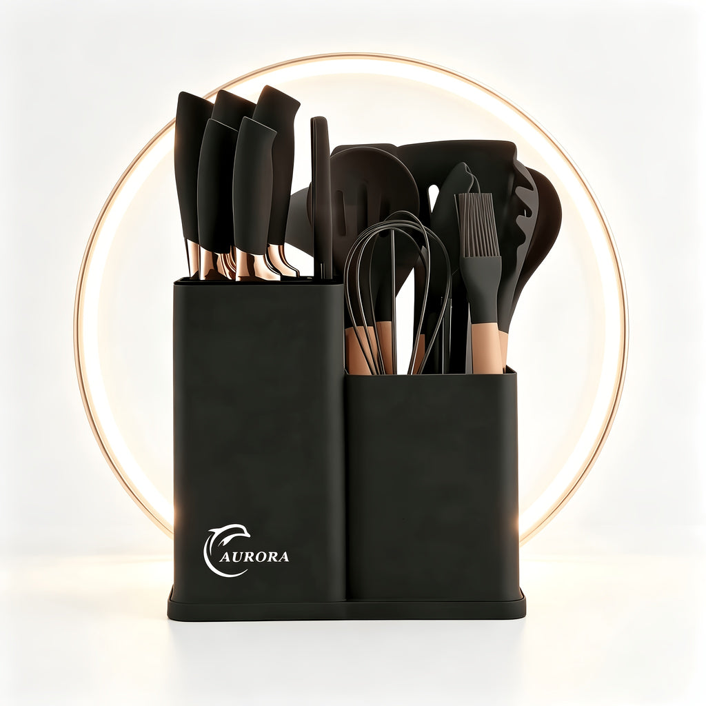 Kitchen Essential – Silicone Kitchen Utensils Set | Heat Resistant And High-Quality, Suitable for Non Stick Pans, Stainless Steel Cutting Tools, Small Kitchen Tools, Ideal Holiday Gift 19 Se
