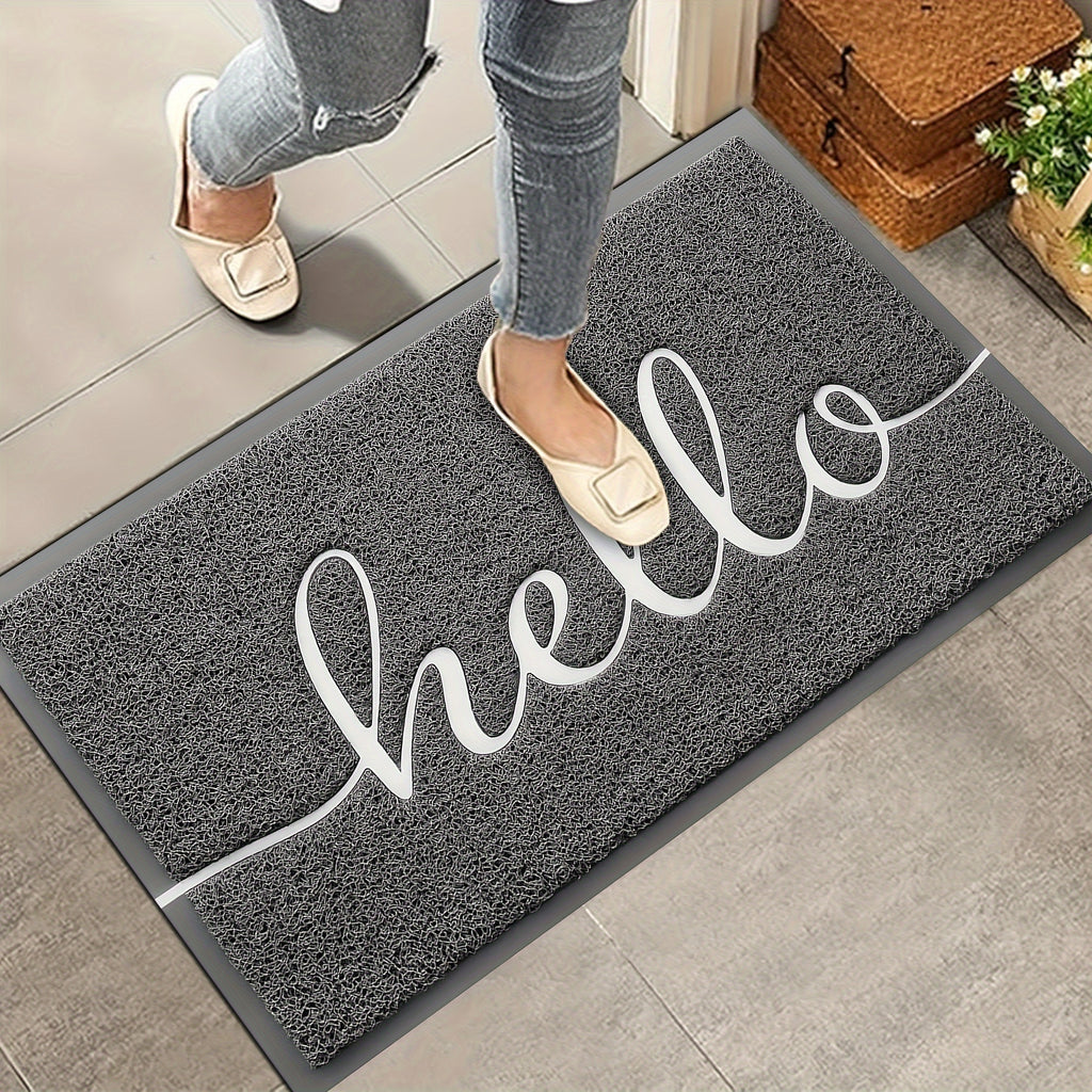 Smart 1pc Home Accent Rug – comfortable decorative floor coverage, 1pc Nordic Style Letter Outdoor Entrance Door PVC Wire Ring Mat Anti-slip Floor Mat, designed for American homes, daily convenience and practical gifting