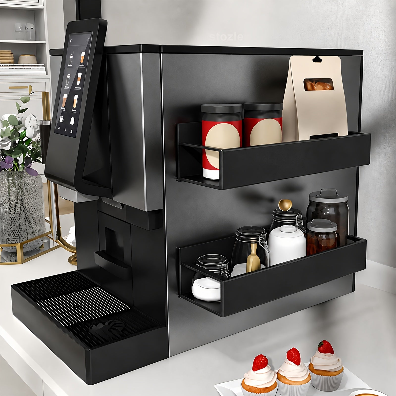 Space-Saving 2/4pcs Adjustable Home Storage Rack – durable multi-purpose storage, 2 4pcs Magnetic Storage Box Strong Magnetic Adsorption Non-perforated Installation Storage Rack Kitchen Refrigerator, designed for American homes, daily convenience and