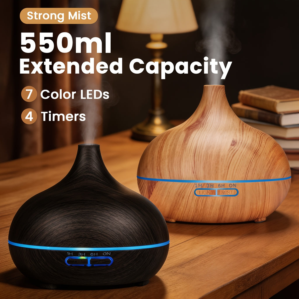 Smart 6 Oz Decorative Home Lighting – warm functional room lighting, 18 6 Oz Essential Oil Diffuser with Oils Large Capacity Diffuser for Home Wood, designed for American homes, daily convenience and practical gifting