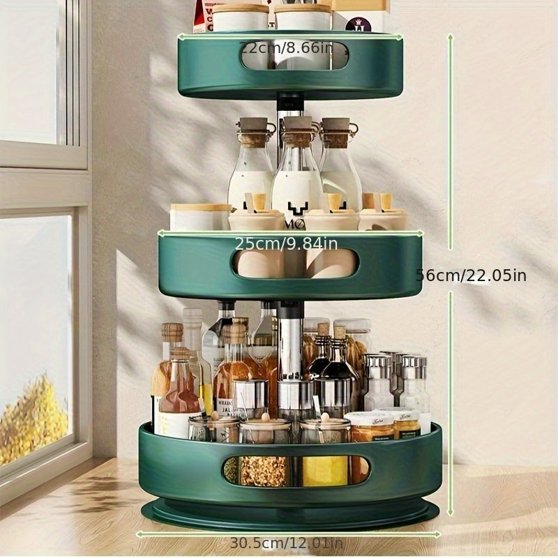Kitchen Essential – A Circular Storage Rack for Spices, Suitable for The Kitchen, Bathroom, And Living Room for Modern US Homes, easy meal prep and organization, Versatile Everyday Use and T