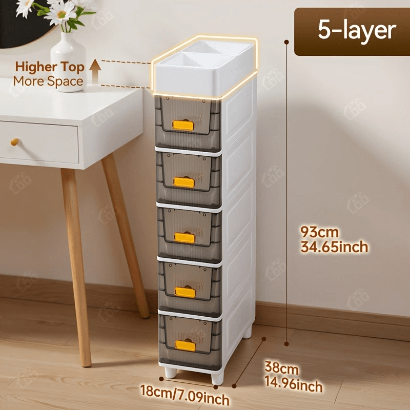 Area Rug – Deluxe Slim Storage Cabinet with Drawers - Durable Waterproof PP Material