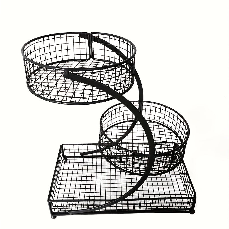 Heavy-Duty 1pc Adjustable Home Storage Rack – durable multi-purpose storage, 1pc Varnished Metal Cosmetic Organizer - No-Installation Lightweight Makeup Storage Rack Spiral Design Vanity, designed for American homes, daily convenience and practical g