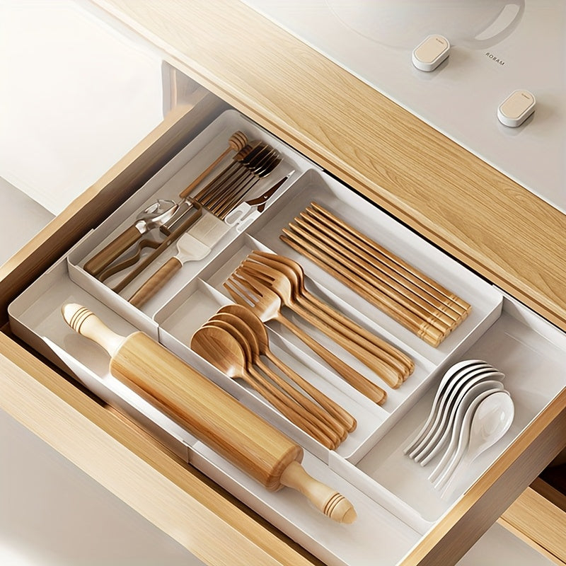 Heavy-Duty Stackable Storage Drawer – smooth-access cabinet organization, Adjustable Kitchen Utensil Tray with Expandable Drawer Organizer Ideal for Forks Spoons Knives And, designed for American homes, daily convenience and practical gifting