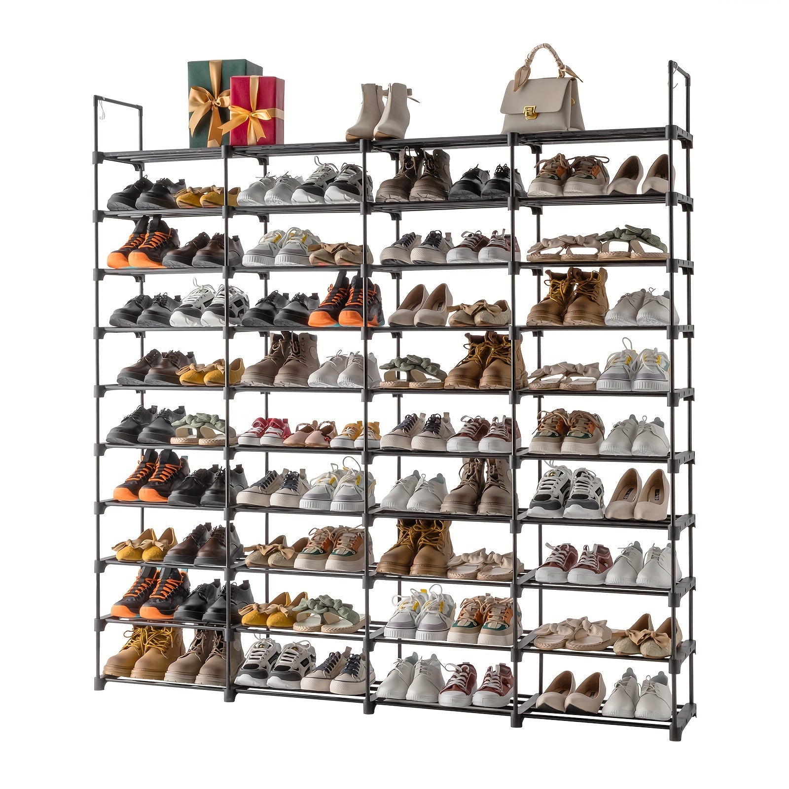 Easy-Access Adjustable Home Storage Rack – durable multi-purpose storage, 9 10 Tiers Shoe Rack Storage Organizer Shoe Shelf Organizer Holds 80 Pairs Shoe, designed for American homes, daily convenience and practical gifting
