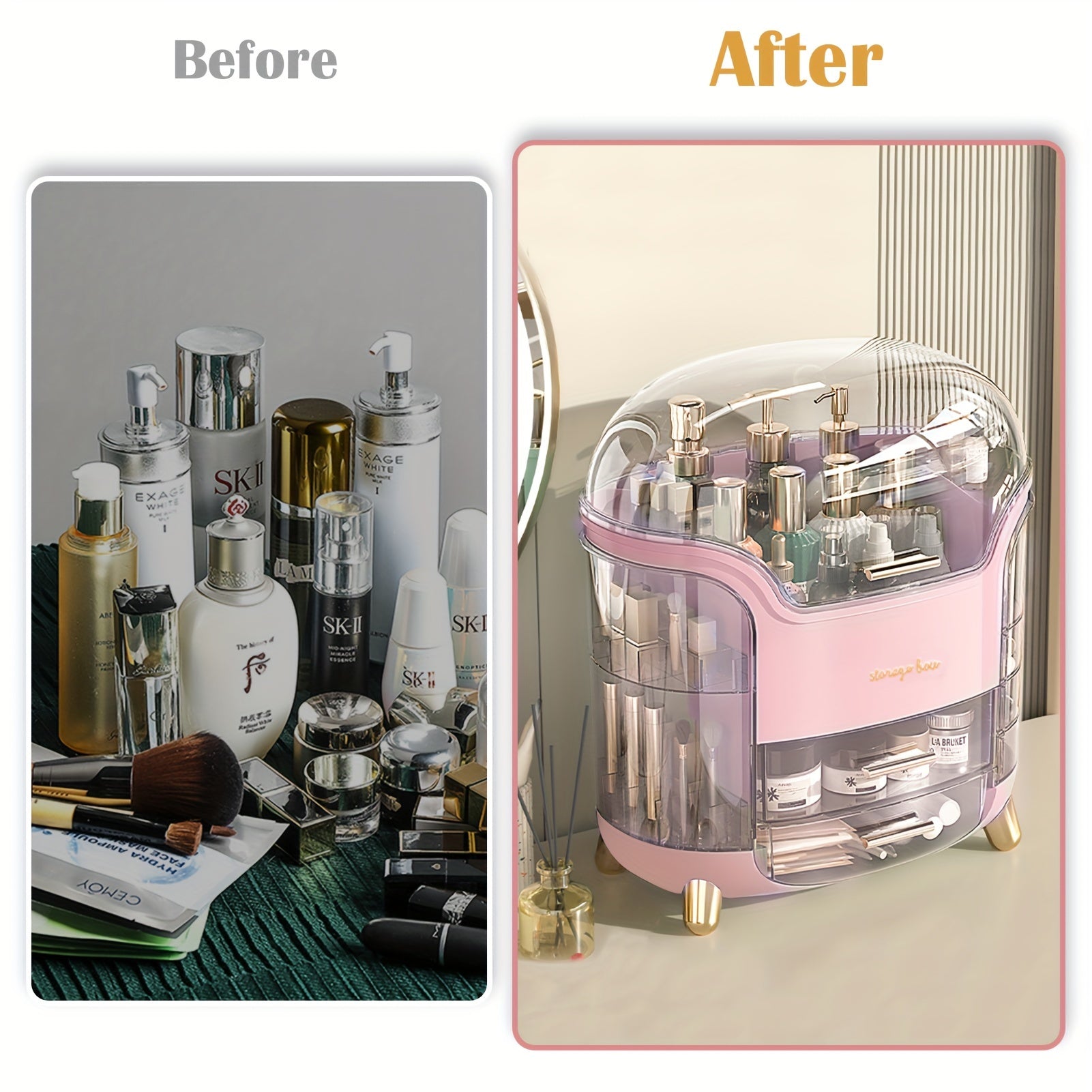 Premium Stackable Storage Drawer – smooth-access cabinet organization, Makeup Storage Organiser with Clear Lid Skincare Organiser Drawers Beauty Holder Cosmetic Organisers for, designed for American homes, daily convenience and practical gifting