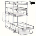 Compact 1pc Home Storage Organizer – space-saving everyday organization, 1pc Space-Saving Pull-Out Organizer - 3-Tier Clear Storage With Adjustable Dividers Multi-Purpose Slide-Out Under, designed for American homes, daily convenience and practical g