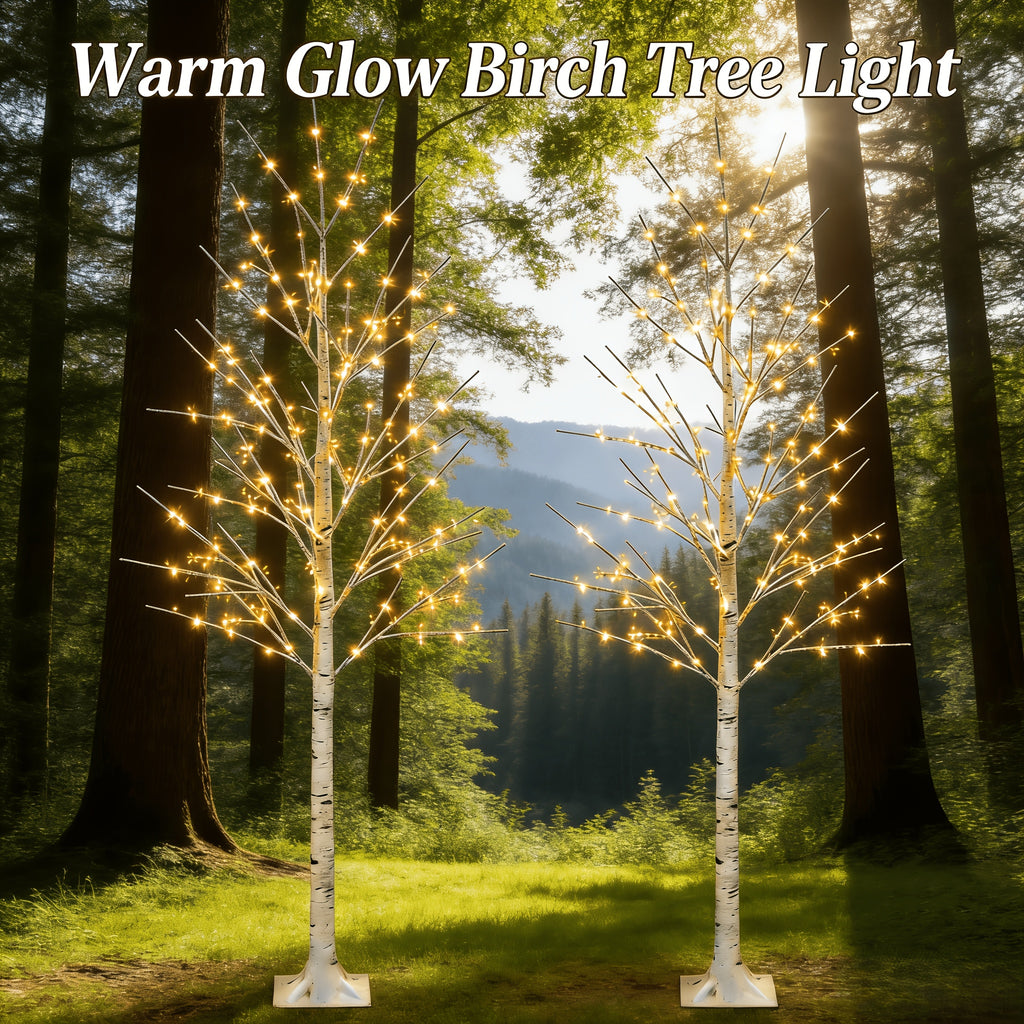 Ambient Home Decor – 5-foot LED Birch Tree Light, Artificial Tree, Equipped with 78 Warm White LED Lights, Dimmable, Timer, USB Power Supply, Indoor And Outdoor Home Decoration, Outdoor Floo