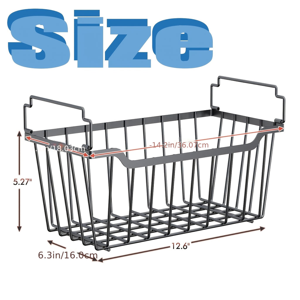Stackable Freezer Organizer Bins with Foldable Handle - Efficient Refrigerator Storage Rack for Improved Space Utilization & Easy Access - Durable Design for Chest Freezer, Not Just for Freezers