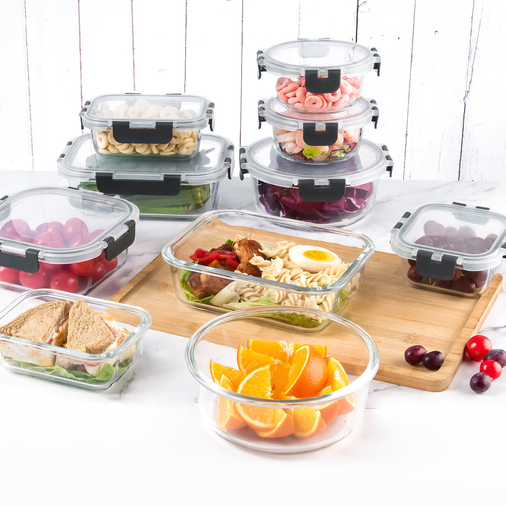 Easy-Access 12pcs Glass Meal Prep Container Set – leak-resistant reusable meal prep, 12pcs Glass Food Storage Containers with Lids Meal Prep Pantry Kitchen Storage Containers for, designed for American homes, daily convenience and practical gifting