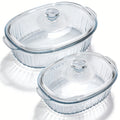 1.9QT Glass Casserole Dish with Lid, High Borosilicate Glass with Silicone Mat, Microwave, Oven And Freezer Safe, Multi-Purpose Kitchen Cookware for Baking, Food Prep And Serving, Ideal for Gifts, Holidays And Parties