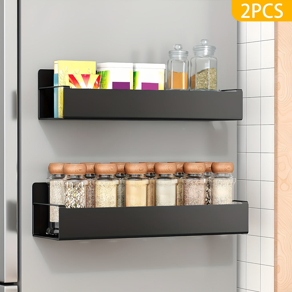 Space-Saving 2/4pcs Adjustable Home Storage Rack – durable multi-purpose storage, 2 4pcs Magnetic Storage Box Strong Magnetic Adsorption Non-perforated Installation Storage Rack Kitchen Refrigerator, designed for American homes, daily convenience and