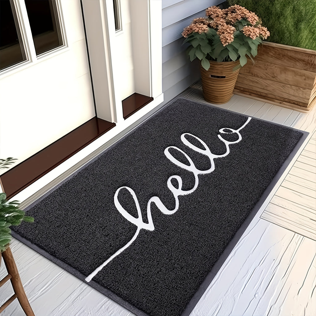 Smart 1pc Home Accent Rug – comfortable decorative floor coverage, 1pc Nordic Style Letter Outdoor Entrance Door PVC Wire Ring Mat Anti-slip Floor Mat, designed for American homes, daily convenience and practical gifting