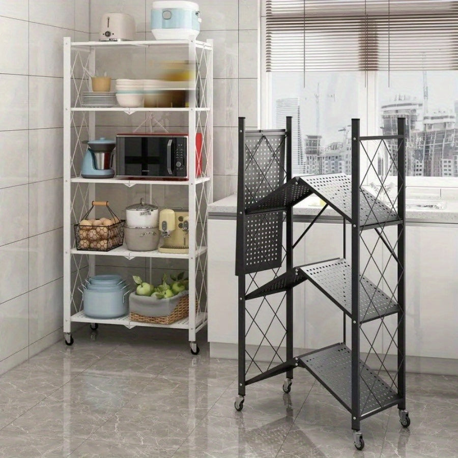 Premium Adjustable Home Storage Rack – durable multi-purpose storage, 3 4 5-Tier Unassembled Storage Rack Equipped with Wheeled Multi-Layer Storage Shelves Portable Floor-Standing, designed for American homes, daily convenience and practical gifting