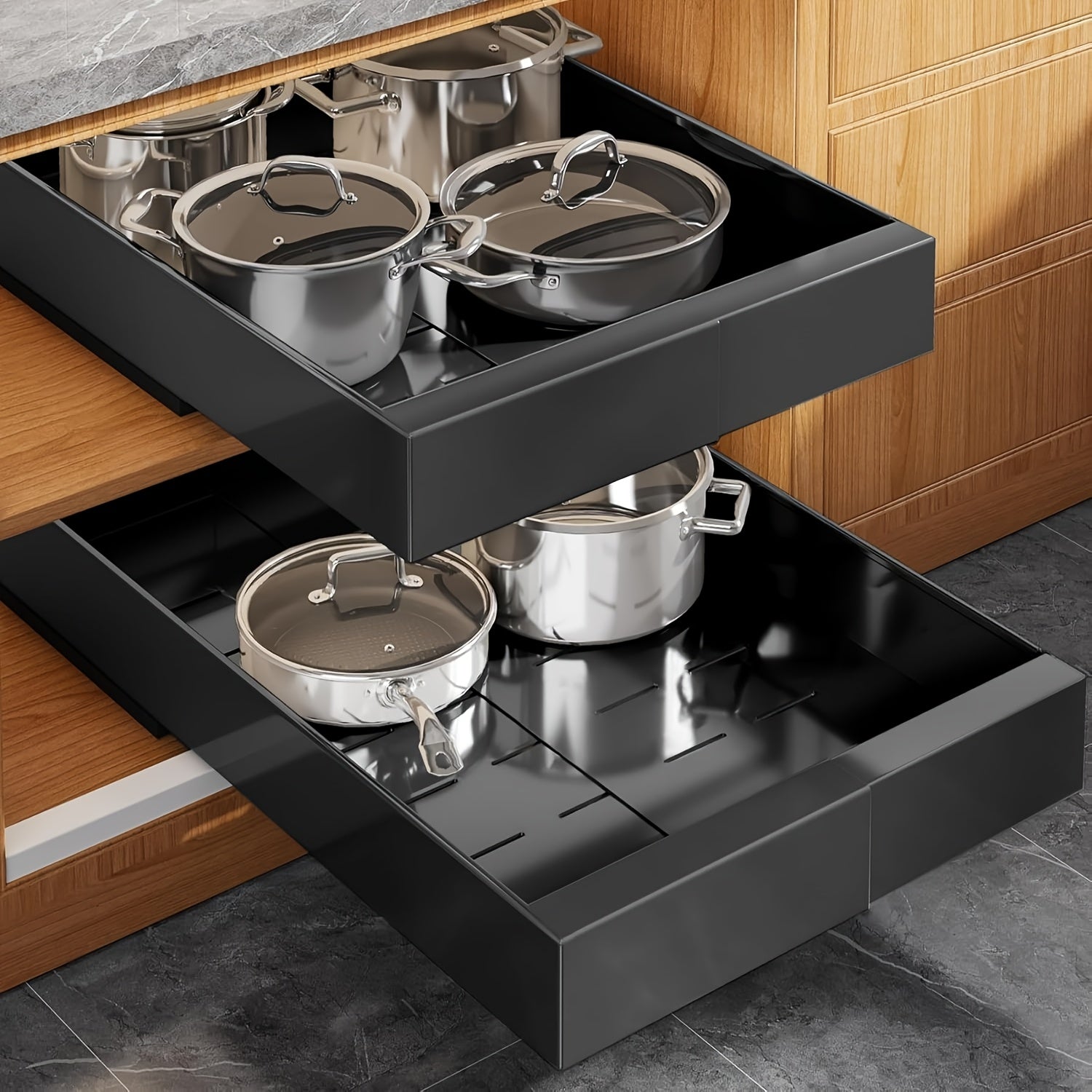 Smart 1pc Pull-Out Cabinet Organizer – smooth-access cabinet organization, Pull Out Storage 1pc 2pcs Expandable Pull-Out Cabinet Organizer Suitable for Heavy-Duty Sliding Storage, designed for American homes, daily convenience and practical gifting