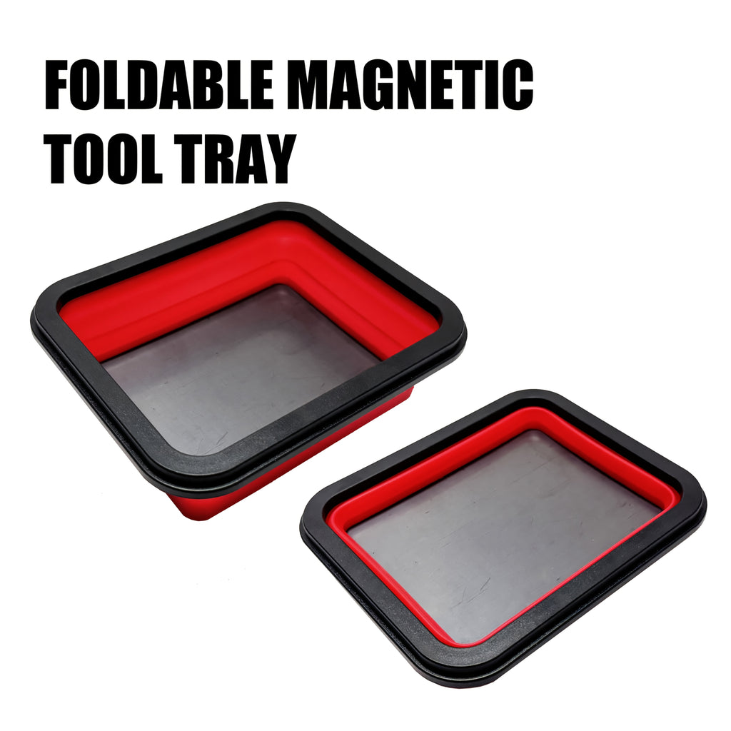 Garage Tool Organizer – 7pcs SEKETMAN Magnetic Tool Holder Set, Includes 6 Red Magnetic Bars (12 Inches Long), 1 Foldable Magnetic Tray, Easy Installation, Comes with 12 Screws, Heavy-Duty M