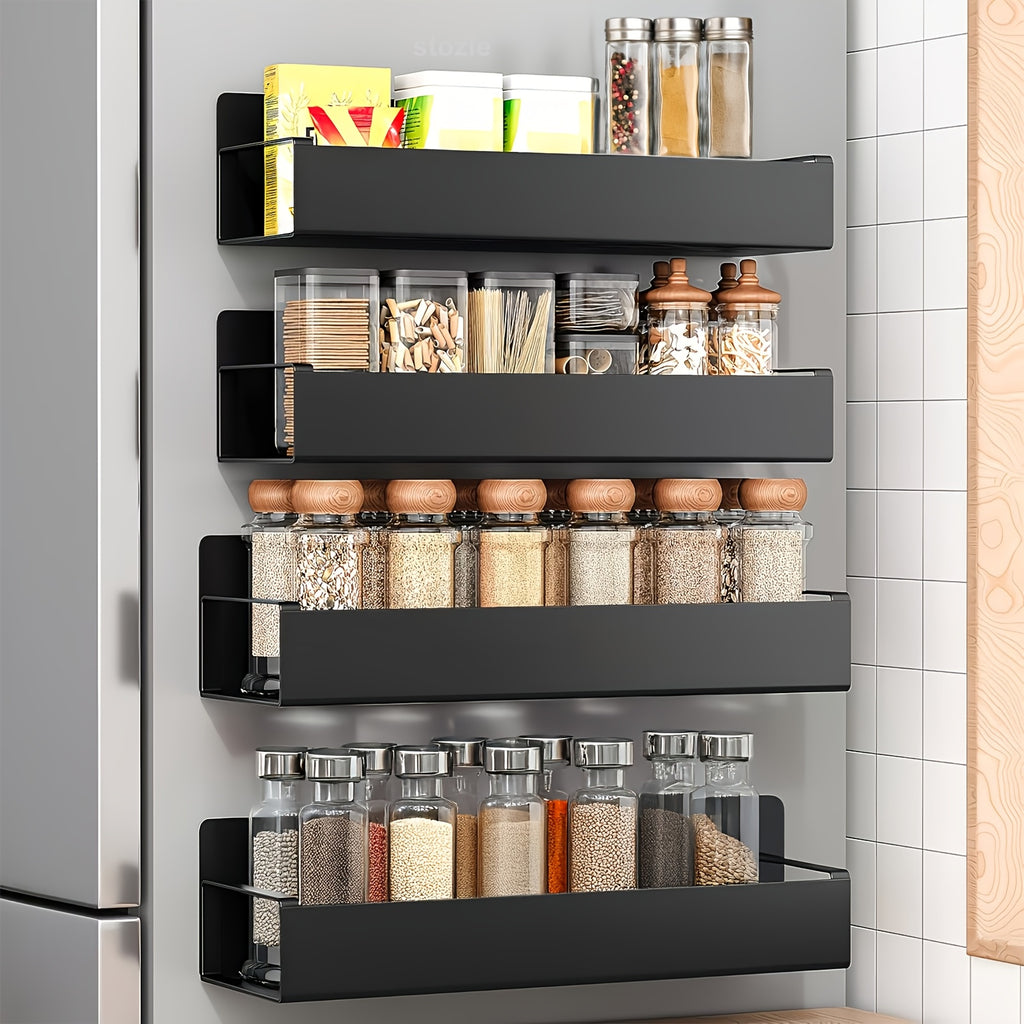 Space-Saving 2/4pcs Adjustable Home Storage Rack – durable multi-purpose storage, 2 4pcs Magnetic Storage Box Strong Magnetic Adsorption Non-perforated Installation Storage Rack Kitchen Refrigerator, designed for American homes, daily convenience and