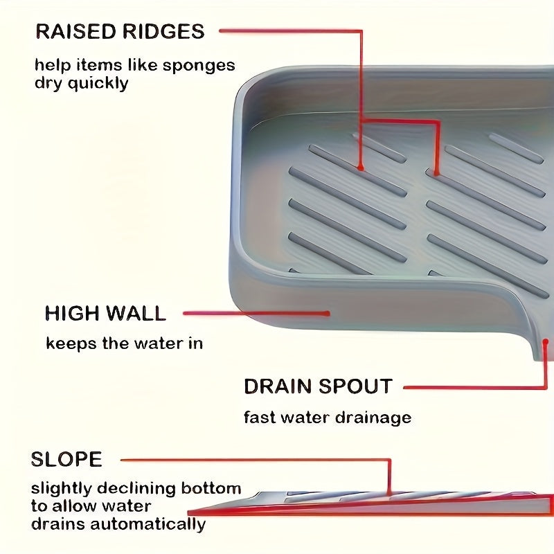 Soap Tray Rack, Sponge Drainage Mat, Tableware Drying Mat, Kitchen Draining Mat, Countertop Organizer, Sink Storage Rack, Chopsticks And Bowls Draining Rack, Kitchen And Bathroom Storage Tray