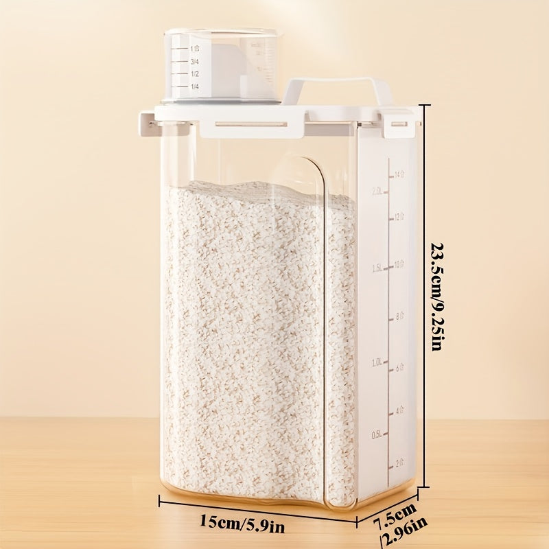 4pcs 5 Pound Rice Sealed Dry Grain Storage Container Rice Storage Box Grain Container Dispenser, Thickened Plastic Transparent Food Storage Box with Pouring Port, Grain Meat Cup, Flour Snacks