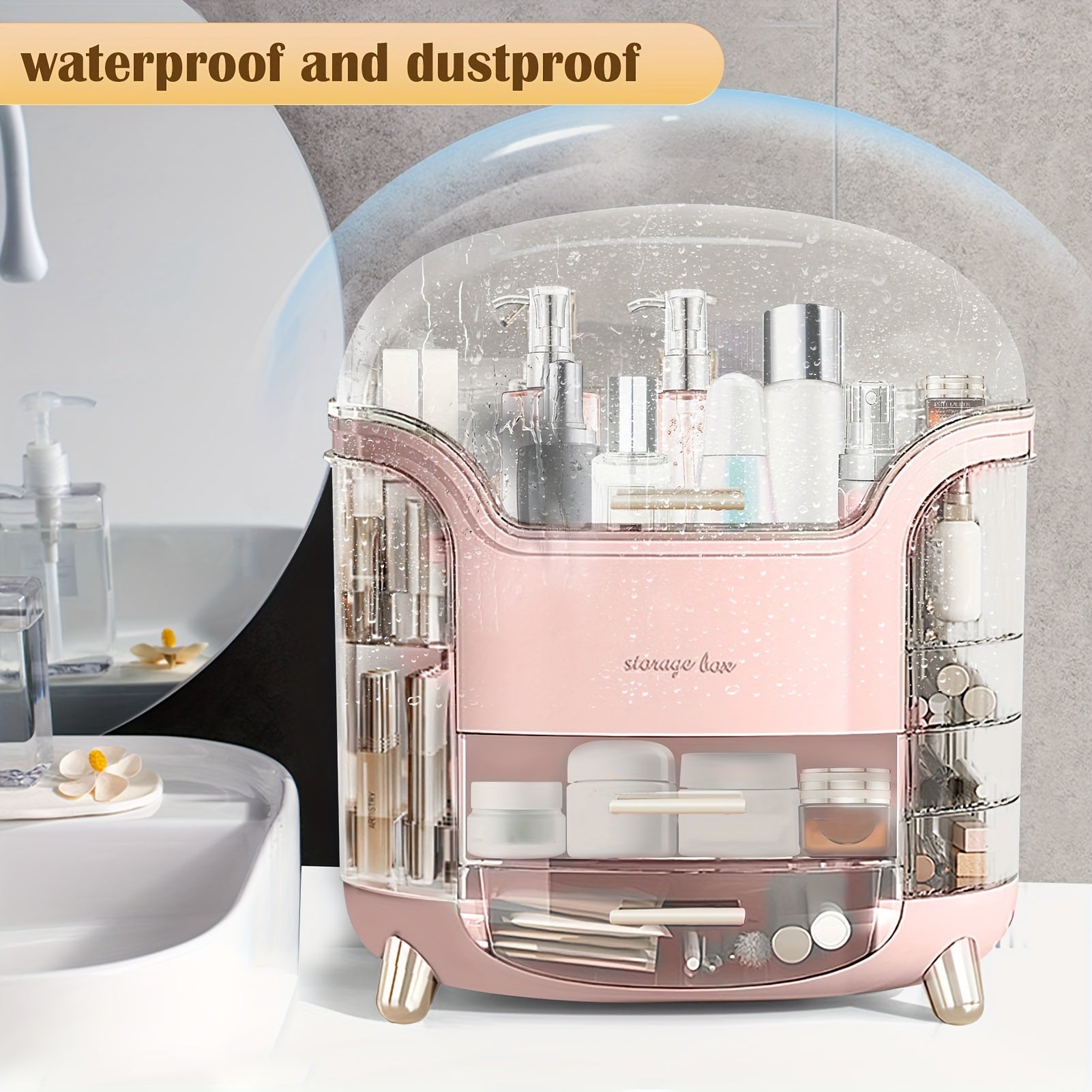 Premium Stackable Storage Drawer – smooth-access cabinet organization, Makeup Storage Organiser with Clear Lid Skincare Organiser Drawers Beauty Holder Cosmetic Organisers for, designed for American homes, daily convenience and practical gifting