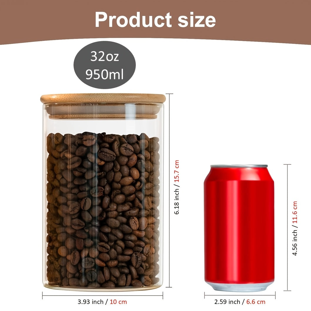 Premium 6pcs Glass Spice Jar Set – clear reusable pantry storage, 6pcs Glass Storage Containers with Labels And Pen 32Oz Airtight Food Storage Containers with, designed for American homes, daily convenience and practical gifting