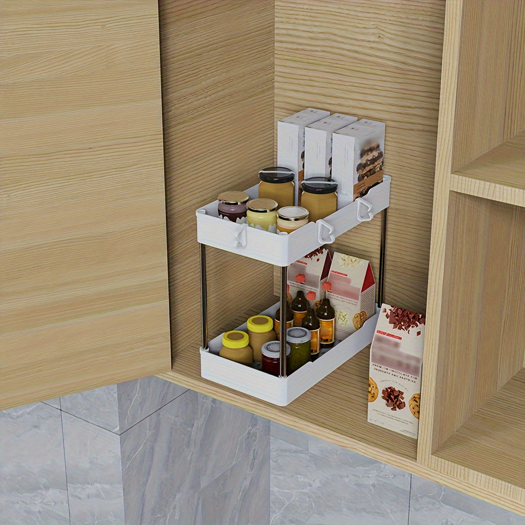 3pcs Under Bathroom Sink Organizers and Storage, Bathroom Counter Organizer, Bathroom Cosmetics Storage Rack, Bathroom Cosmetics Storage Rack, Suitable for kitchens and bathrooms, large, medium and small sizes