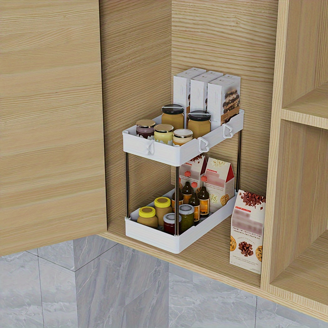 3pcs Under Bathroom Sink Organizers and Storage, Bathroom Counter Organizer, Bathroom Cosmetics Storage Rack, Bathroom Cosmetics Storage Rack, Suitable for kitchens and bathrooms, large, medium and small sizes