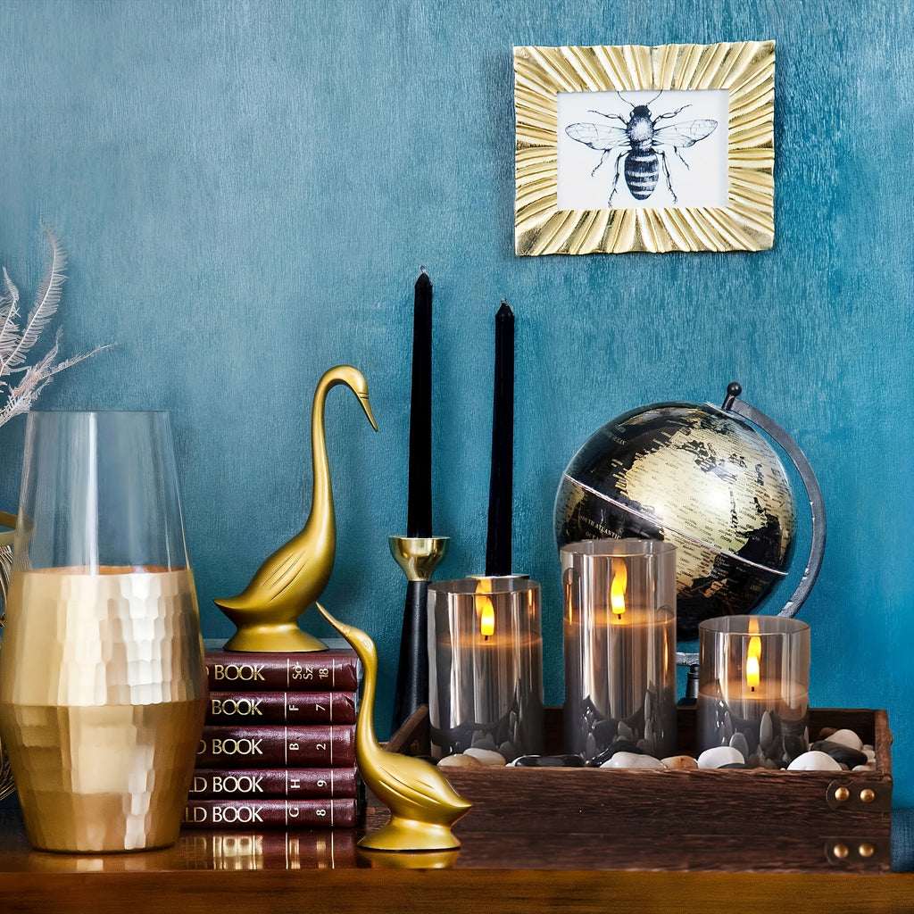 Heavy-Duty Decorative Home Lighting – warm functional room lighting, 8-mode Remote Control High-grade Grey Candle Battery Powered batteries Not Included Bedroom Decoration And, designed for American homes, daily convenience and practical gifting