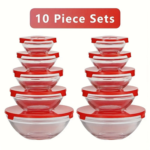 10-Piece Glass Food Storage Container Set