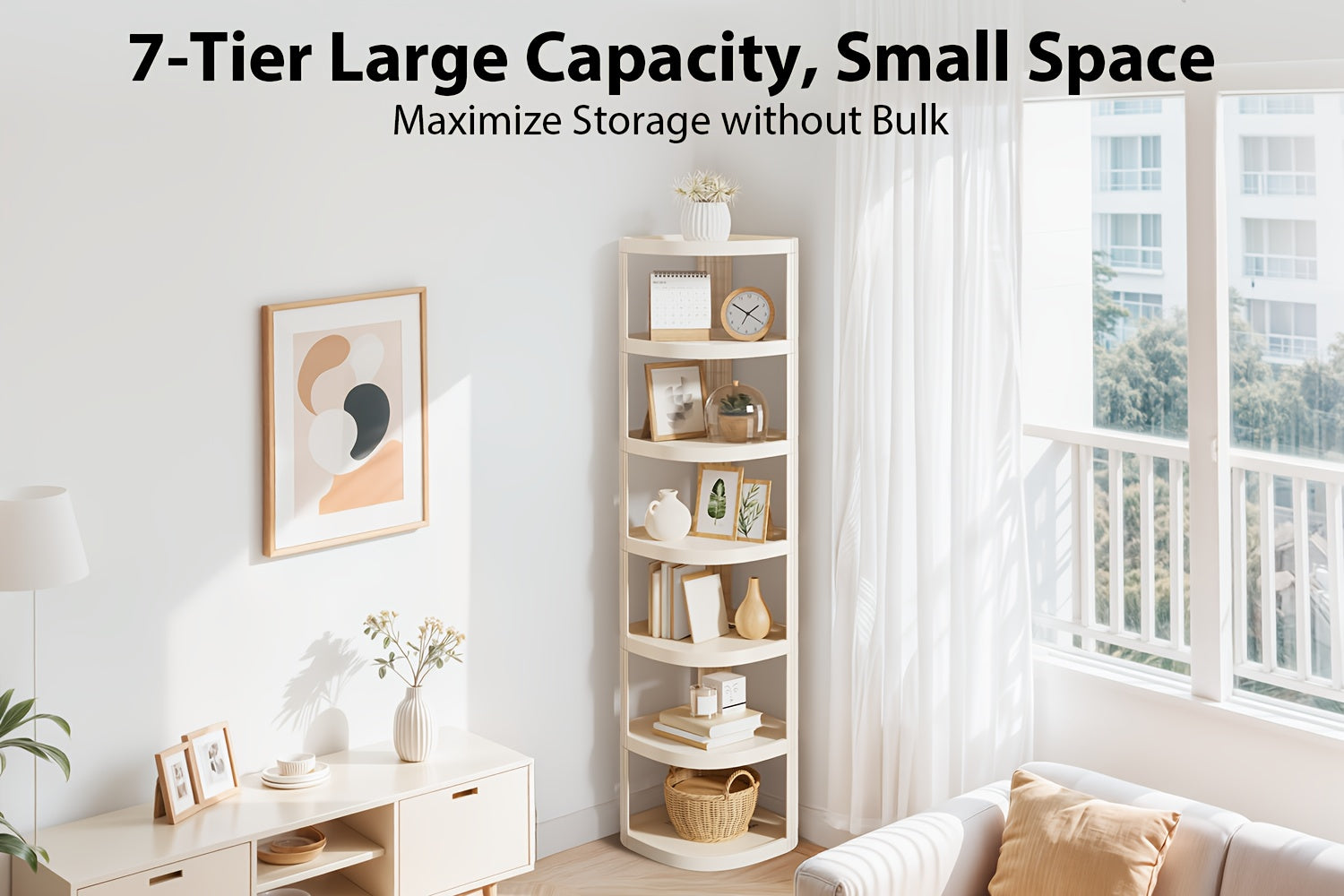 7/9 Tier Multipurpose Corner Shelves, Space-Saving Sturdy Storage Rack, Easy Install No-Drill Organizer, Stackable Shoe Holder for Bathroom Kitchen Entryway Closet