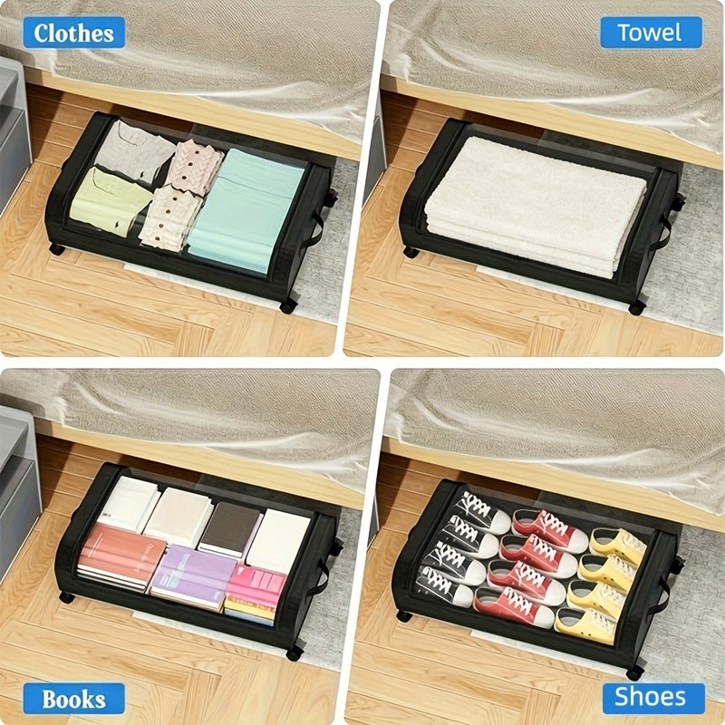 Heavy-Duty 2pcs Stackable Home Storage Bins – portable space-saving storage, 2pcs Under Bed Storage Organizer Metal Underbed Bins With Wheels And Lid Metal Underbed, designed for American homes, daily convenience and practical gifting