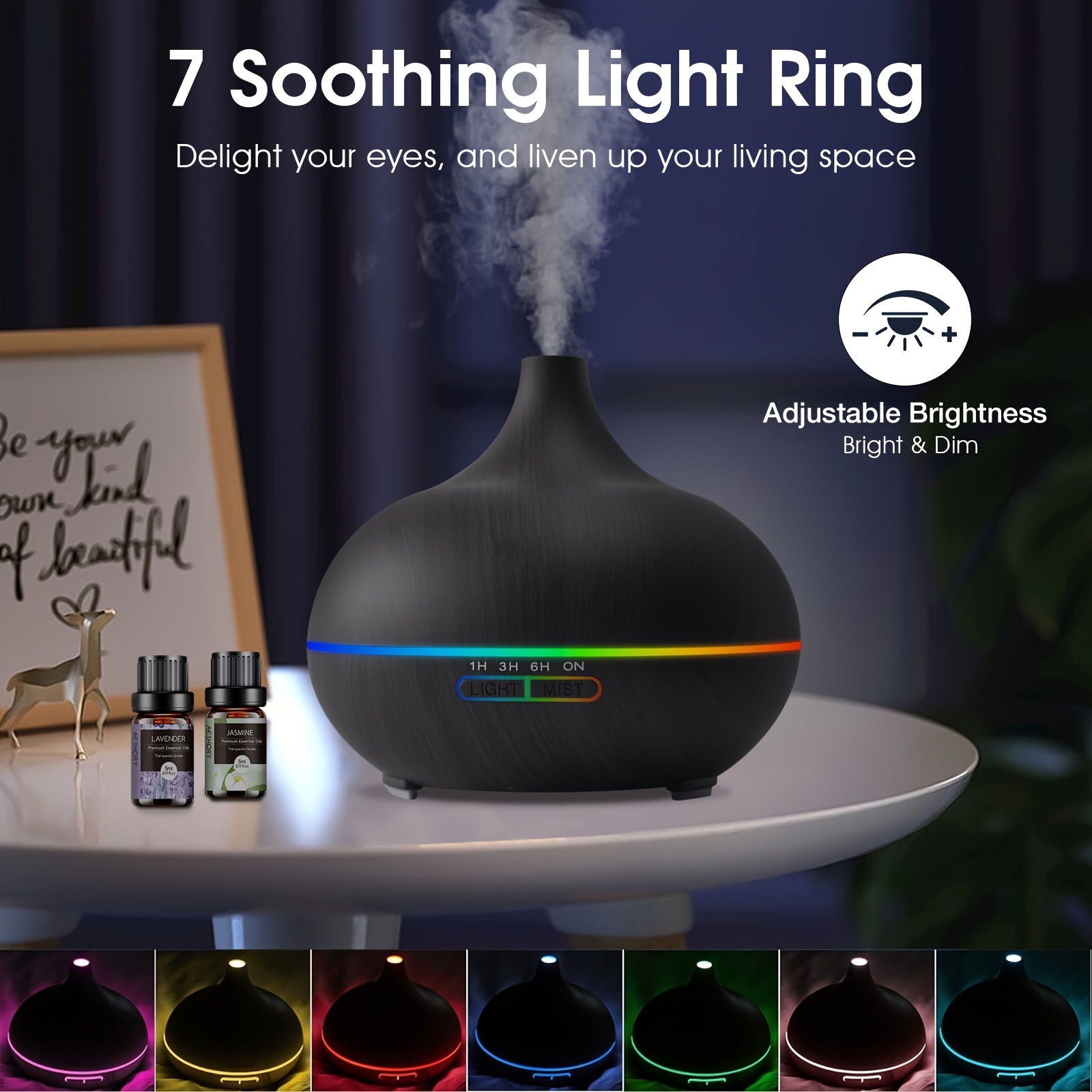 Smart 6 Oz Decorative Home Lighting – warm functional room lighting, 18 6 Oz Essential Oil Diffuser with Oils Large Capacity Diffuser for Home Wood, designed for American homes, daily convenience and practical gifting