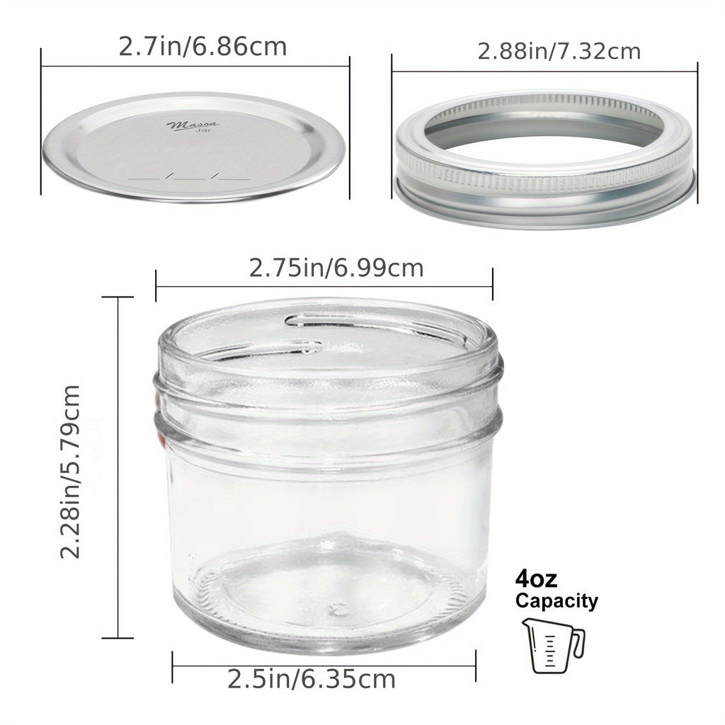 Modern 16/24/40/48pcs Glass Spice Jar Set – clear reusable pantry storage, 16 24 40 48pcs-4Oz Mason Jars Glass Canning Jars With Regular Silver Lids Ideal, designed for American homes, daily convenience and practical gifting