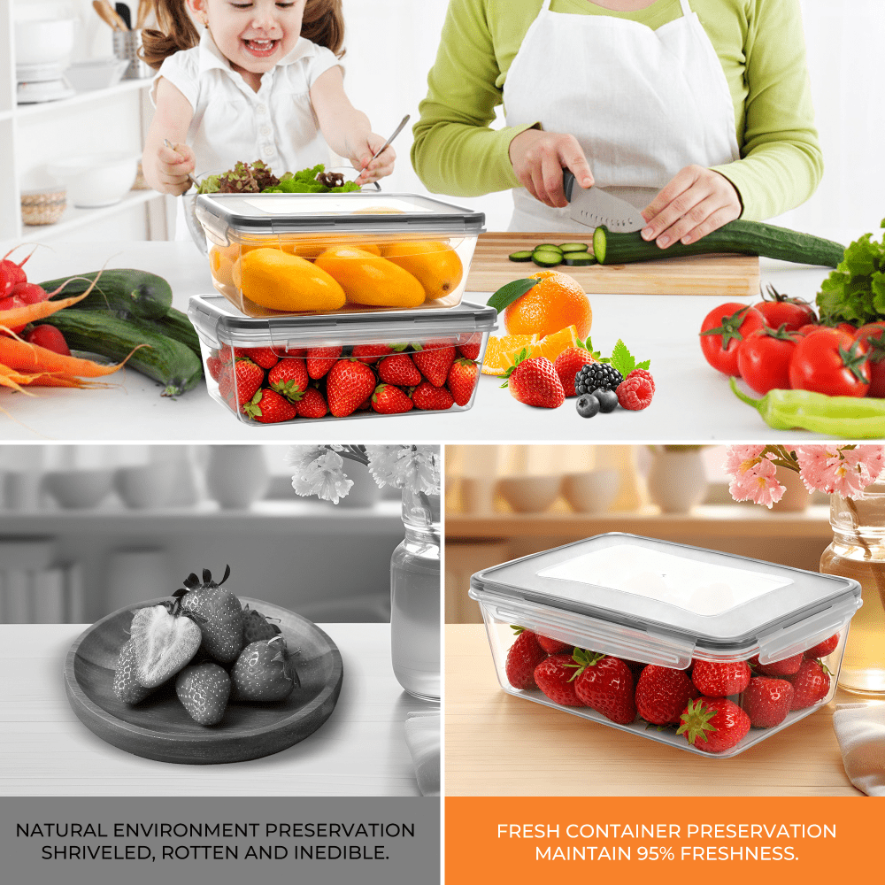 Kitchen Essential – [Airtight Food Storage] 50/48/24/12 Pcs Airtight Food Storage Containers. Plastic Refrigerator Storage Containers for Meal Prep, Vegetables & Fruits. Kitchen Storage, wit